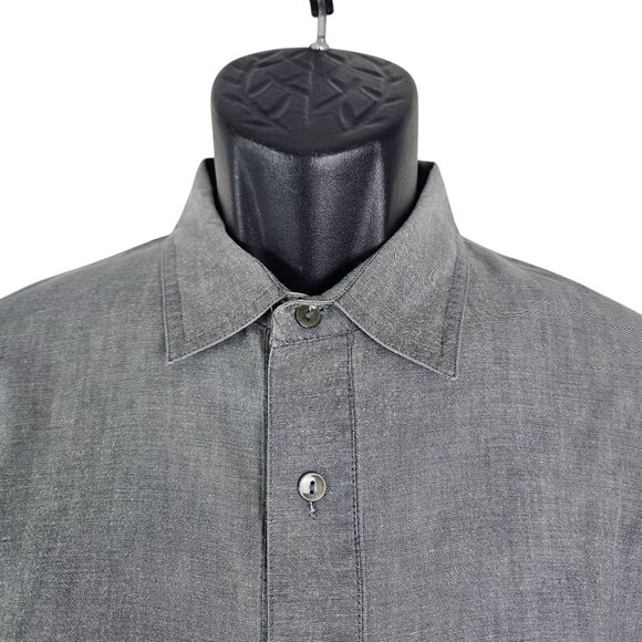 Vintage Gitano Mens Gray Button-Up Dress Casual Shirt M Career Everyday Classic - Picture 4 of 8